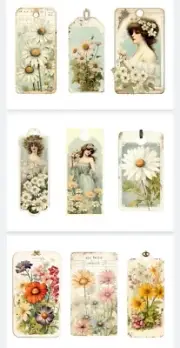 Daisy Tags Junk Journals Scrapbook Embellishments USA
