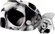 [YTYVAGT] 2-Pc,Gourd-Shaped Working Cap,Fisherman Hat with Buttons and Cotton Sweatband,Flower Art Skull Pattern