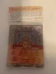 Miniature doll house carpet or coasters Sultan Carpet 3.5”x4.5” fringed