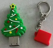 Christmas Holiday 16 GB USB 2.0 Flash Travel Drive, Christmas Tree Design - Used