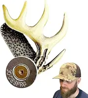Xasbseulk Hat Brim Clip,Deer Antler Hat Clip | Brass Hat Brim Clip Elk Deer Crafted Wilderness Clip, for Hunting Hats Outdoor Gear