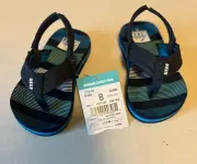 REEF LITTLE AHI, flip flop sandals, deep sea stripes, SIZE 8, New