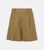 [Ralph Lauren Collection] Ralph Lauren Collection Tracy pleated linen shorts AU 18 green