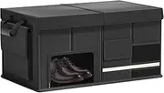 Xvilmaun Large Capacity Car Boot Organiser with Lid, Large Capacity Oxford Fabric Storage Box, 60L Space Saving Organiser, Wear-resistant