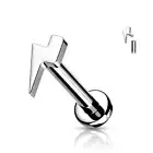 Piercing Labret Ear Titanium Silver Lightning
