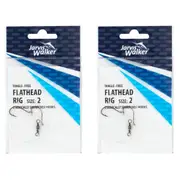 2x Jarvis Walker Tangle Free Flathead Rig Hooks Size 2