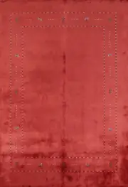 Soft and Plush Red Gabbeh Hand-knotted Wool Rug 5x8 ft.