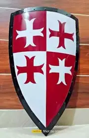 Medieva 28'' Templar Crusader, Knight Shield Red White Cross Armor Cosplay Props