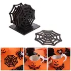 Hollow Out Spider Web Coasters Halloween Drink Coasters Kitchen Accessories