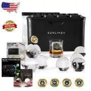Sleek Silicone Ice Ball Maker - 8 Crystal Clear Spheres for Whiskey and Bourbon