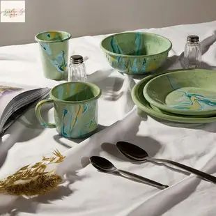 琺瑯碗盤搪瓷粉黃藍綠馬克杯小清新