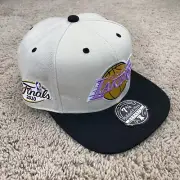 Mitchell & Ness LA Lakers Hat 2010 Finals Patch Cream Purple UV 7 3/8 HWC Cap