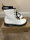 Dr Martens 1460 White Patent Leather Lace Up Combat Style Women’s Boots Size 7