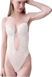 [GDYJP] Full Body Shaper For Wedding Evening Dress Sexy Thong Backless Bodysuit Tummy Control Shapewear