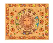 T12 150*130cm Flower Vine Hanging Cloth Flower Sun Tapestry for Bedroom Living Room Psychedelic Tapestry Decoration