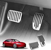 2PCS Foot Pedals Pads Cover Fit for New Tesla Model 3 Highland 2023-2025 Accessories Aluminum Anti-Slip Accelerator Brake