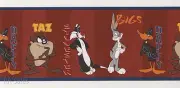 Looney Tunes Taz Bugs Bunny Daffy Duck Tazmanian Devil Vtg Wallpaper Wall Border