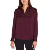 Banana Republic Women's Long Sleeve Satin Pullover Red Large