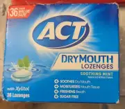 ACT Dry Mouth Lozenges With Xylitol, Soothing Mint Flavor 36 Count pack of One