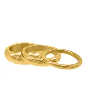 ADORNIA 14K Plated Matte Stacking Ring Set