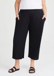 [TS] Taking Shape Ava Split Hem Crop Pant Size 10 in Black, Viscose - Plus Size Women's Clothing Black