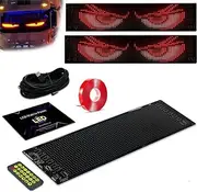 2PCS Devil LED Eyes Car Display Window Screen, LED Devil Eyes RGB Color Light, Bluetooth APP Control Flexible LED Matrix Panel, Flexible Foldable for Car Bar Hotel Truck (20 * 64cm)