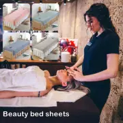 Lace Stripes Beauty Massage Table Cover Spa Bed Salon Couch Sheet with Face Hole