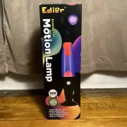 Edier Magma Lamp 16 Inch Black Motion Lamp Purple with Orange Wax