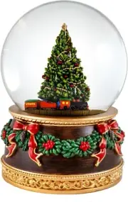 Revolving Train Christmas Tree Snow Globe by San Francisco Music Box