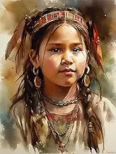 Noveora Diamond Art Painting Native American Indian Kit for Adults Diamond Art Painting by Number Kits Gem Art Wall Home Decor Canvas 12x16 inch