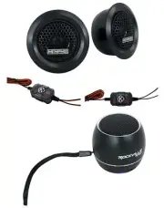 Pair Memphis Audio PRX10 1" PEI Car Dome Tweeters+Portable Bluetooth Speaker