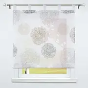 SCHOAL Roman Blind with Loops Transparent Voile Loop Blind Modern Roman Blind 45 x 150 cm Brown