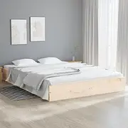 Bed Frame, Solid Wood, Queen Size Bedframe, Platform Bed with Wooden Slats, Queen Mattress, Bedroom Furniture Frame for Low Floor
