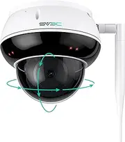 SV3C PTZ Outdoor Surveillance Camera, WiFi Wireless IP Dome Camera, 5MP with Auto Tracking, Infrared Night Vision, 2-Way Audio, Motion Detection, Waterproof, RTSP, FTP, SD Card Record, Onvif, 2.4/5