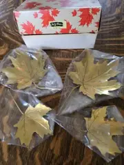 Vintage FRITZ Brass Maple Leaf set of 4 - Hong Kong - NEW