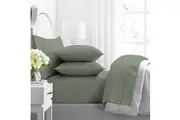 Renee Taylor Premium 1000TC Egyptian Cotton Queen Bed Sheet Pillowcase Juniper