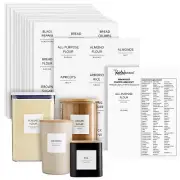 144 Pantry Organization Labels for Food Storage Containers (Black, Matte White)