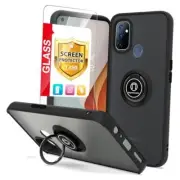 Compatible with OnePlus Nord N10 5G Case, with Tempered Glass Screen Black