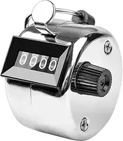 Metal Hand Tally Clicker Counter with 4-Digit Display, Durable Pitch Counter for Golf, Baseball, Coaching, Knitting, Rows and Lap Counting
