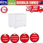 Bedside Table Storage Nightstand 2 Drawer Legs - Etta White