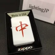 Zippo Mahjong Chun White Red Wooden Print Oil Lighter Regular Case Japan