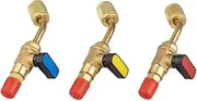 MGAVATPNPY 3pcs 1/4 SAE Car Air-Conditioning Refrigeration Ball Valve Adapter for R12 R22 R134a Copper On/Off Valve Air Conditioning Hoses and Accessories