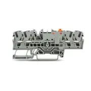 A● 2pcs WAGO 2002-1871 4-Conductor Disconnect Terminal Block 5.2mm Wide Gray ​Ne
