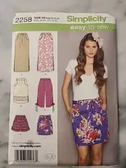 Pattern Misses Skirts Shorts Capri Pants Size 6-14 Simplicity 2258
