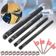4 Set of 7/8/10/12mm SCLCR Lathe Boring Bar Turning Tool Holder +10Pcs CCMT