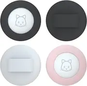 2022 AirTag Cat Collar Holder, Compatible with Apple AirTag GPS Tracker, 2Pack Waterproof Case Cover for Pet Collar Within 3/8 inch (Black & Black & Pink & White)