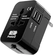 Universal Travel Adapter, Worldwide All in One International Travel Power Adaptor Wall Charger with 2 USB-A Charging Ports Outlet for USA EU UK AUS Japan Bali Thailand 200+ Countries