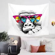 Colorful Glasses Gorilla Tapestry
