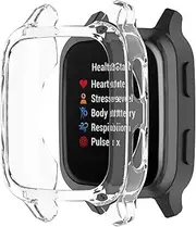 Turnwin intended for Garmin Venu Sq/Venu Sq Music Case Bands, Soft Flexible TPU Silicone Shock-Proof and Scratch-Resistant Protector Cover Case intended for Venu Sq Bands Smartwatch (Clear)