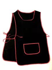 Black Kitchen Apron Aprons Pop Over With Pocket Washable New